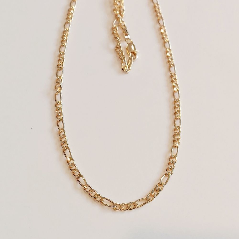 Men's 18kt Gold Plated 24" figaro link chain